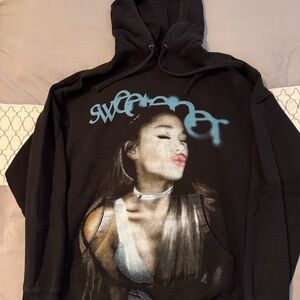Ariana Grande Black Hoodie with Blue Sweetener Design